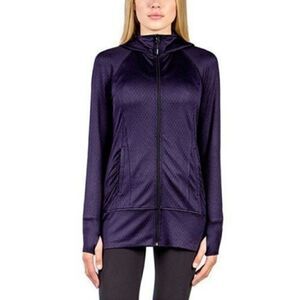 Mondetta Purple Textured Knit Hooded Jacket Sm